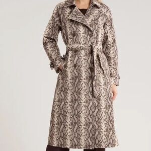 Rebecca Minkoff Animal Print Longline Trench Coat